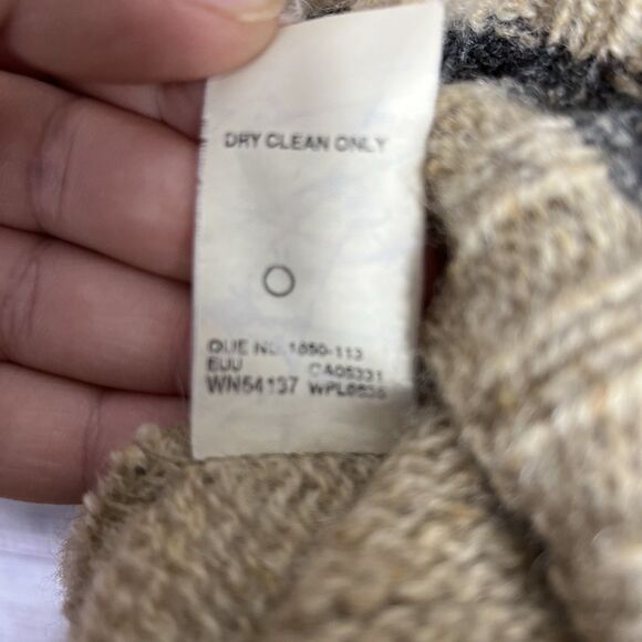 Vintage 90s Woolrich Wool Blend Sweater Mens XL Tan Gray Fisherman Cabin Nordic - Picture 7 of 10